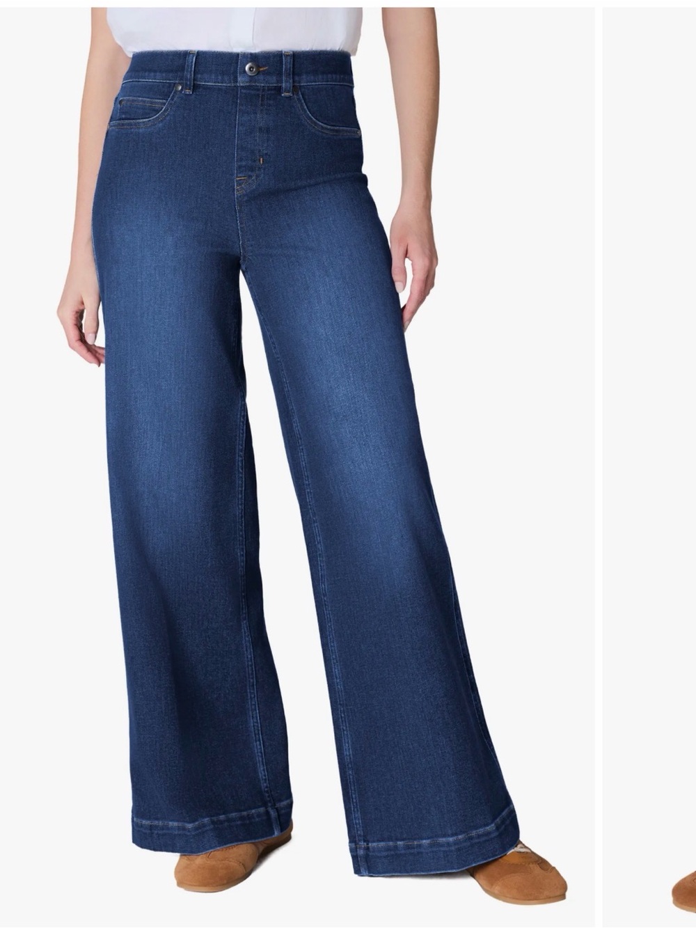 SPANXshape EveryWear Pull-On High Waist Wide Leg Jeans Size Medium